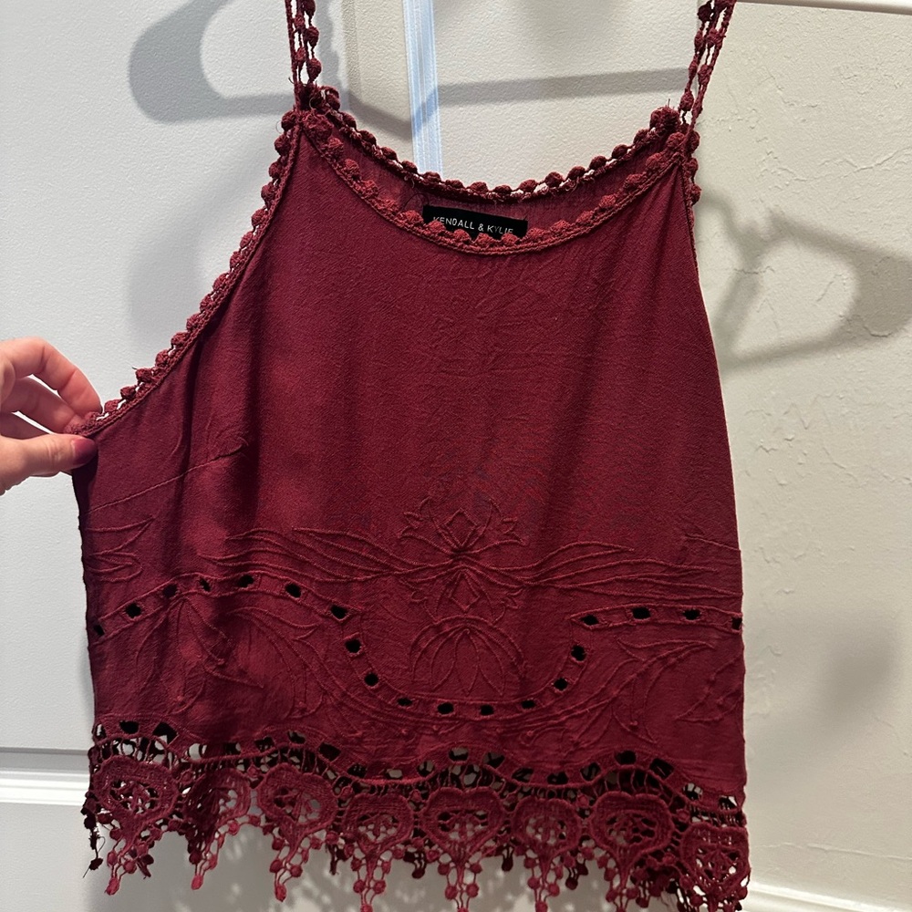 Kendall & Kylie Burgundy Lace Camisole
